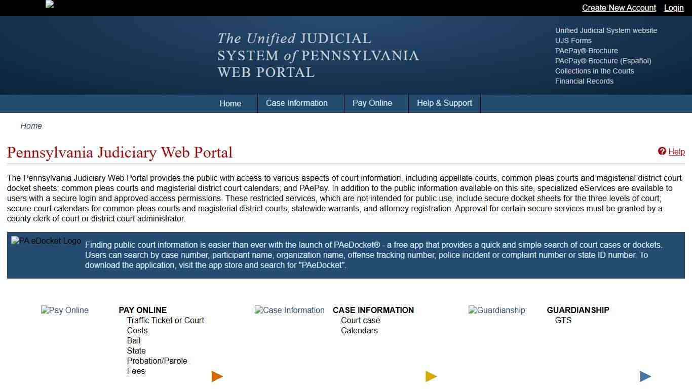 Pennsylvania Judiciary Web Portal